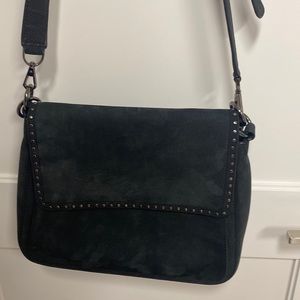 Rebecca Minkoff suede crossbody bag with removable shoulder strap